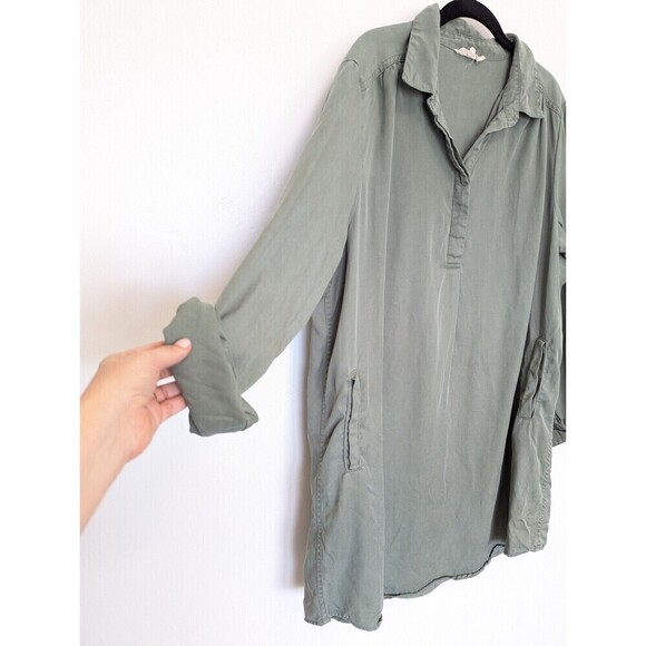 FAT FACE Shirt Dress Women Plus Size 16 Green Harper Cord Pockets Comfort Casual - Picture 6 of 12